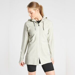 Athleta Triumph Heather Gray Longline Hoodie